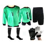 Kit Conjunto 4 X 1 Bermuda Goleiro Camisa Vrd Infantil