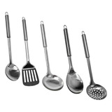 Kit Conjunto 5 Peças Aço Inox De Utensílios De Para Cozinha