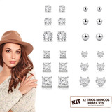 Kit Conjunto 6 Pares Brincos Prata 925 - Escolha Os Modelos 