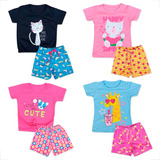 Kit Conjunto 8 Peças Infantil Menina Verão Envio Imediato