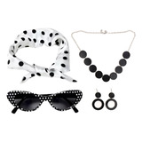Kit Conjunto Adereços Anos 60 Feminino Adulto Fantasia Retrô