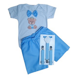 Kit Conjunto Body Infantil Roupa Social Festa P Bebê Menino