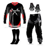 Kit Conjunto Calça Camisa Motocross Trilha Enduro +meia Luva