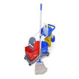 Kit Conjunto Carro Limpeza Doblo 50l Mop Espanador Bralimpia