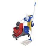 Kit Conjunto Carro Limpeza Doblo 50l Mop Espanador Bralimpia