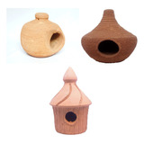 Kit Conjunto Casa Aves João De Barro Artesanal