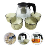 Kit Conjunto Chaleira Bule 4 Xícaras 950ml Chá Infusor