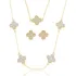 Kit Conjunto Colar Brinco E Chocker Trevo Virginia Dourado