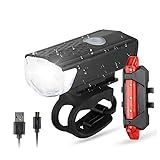 Kit Conjunto De Farol E Lanterna Para Bike Traseira Para Bicicleta Impermeável 3 Modos De Luz Cabom USB Incluídos Premium FastJoy