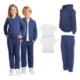 Kit Conjunto De Frio Inverno Roupa Infantil Uniforme Escolar