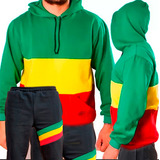 Kit Conjunto De Moletom Blusa E Calça Reggae Style Jamaica