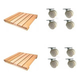 Kit Conjunto Deck Madeira Eucalipto 8 Rodinhas