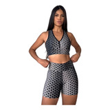 Kit Conjunto Fitness Feminino Academia Short E Top