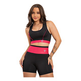 Kit Conjunto Fitness Feminino Roupa Academia Short E Top