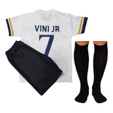 Kit Conjunto Futebol Infantil Al Nassr Cr7 + Com Meião Preto