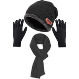 Kit Conjunto Gorro Luva Cachecol Chapéu De Inverno Lã Touca