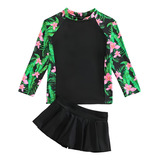 Kit Conjunto Infantil Calcinha Camiseta Moda Praia Uv