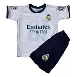 Kit Conjunto Infantil Do Real Madrid Branco 2023