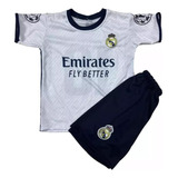 Kit Conjunto Infantil Do Real Madrid Branco Do 06 Ao 14