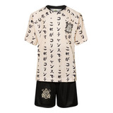 Kit Conjunto Infantil Do Timão Bege Japão Novo