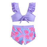 Kit Conjunto Infantil Feminino Camiseta Calcinha Moda Praia