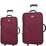 KIT CONJUNTO JOGO 2 MALAS VIAGEM VILLAGE GRANDE E PEQUENA Cor Vermelho Escuro