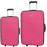 KIT CONJUNTO JOGO 2 MALAS VIAGEM VILLAGE MÉDIA E GRANDE Cor Fúcsia