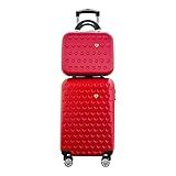 Kit Conjunto Mala De Bordo 10 Kg Para Viagem Em ABS Cadeado Rodas 360 Mais Frasqueira Gladiador C1MB Vermelho