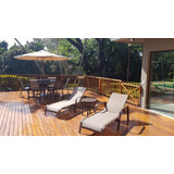 Kit Conjunto Mesa Espreguiçadeiras Guarda Sol Para Piscina