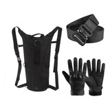Kit Conjunto Militar Mochila Camelback Luvas Cinto E Tático