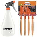 Kit Conjunto Mini Para Jardinagem 4 Peças Borrifador 1 Litro Tramontina
