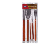 Kit Conjunto Para Churrasco Cabo Longo 4 Peças Mor