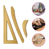 Kit Conjunto Réguas Para Costura Modelagem Com 3 Peças Mdf