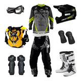 Kit Conjunto Roupa Equipamento Trilha Motocross
