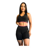 Kit Conjunto Top Nadador E Short Fitness Academia Ginástica