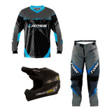 Kit Conjunto Trilha Calça Camisa Capacete Pro Tork Motocross