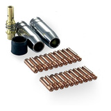 Kit Consumíveis Tocha Solda Mig Bico 0 8mm Isolador Ponteira