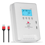 Kit Controlador De Carga Solar 40a Lcd Mppt 12v 550w 24v 1100w Com Detecção Automática Tripla Proteção 2 Saídas Usb Para Painéis Solares De 12v Ou 24v Chip Master Acompanha Cabo Type c Brinde