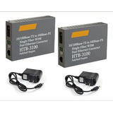 Kit Conversor A b De Mídia Fibra Htb 3100a b 25km