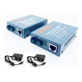Kit Conversor A b De Mídia Fibra Htb 3100a b 25km