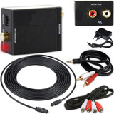 Kit Conversor Audio Digital Cabo Optico Rca Auxiliar P2 Som