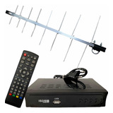 Kit Conversor Digital Tv Com Gravador Antena Externa 16 E