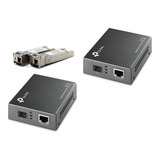 Kit Conversor Fibra Ótica Tp link Mc220l Par Gbic 10km sc 