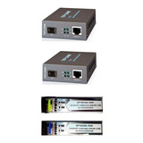 Kit Conversor Fibra Ótica Tp link Mc220l Par Gbic 3km Mono