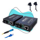 Kit Conversor Mídia Fibra Óptica Rj45 1000mbps A b Giga C nf