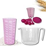 Kit Copo Medidor Com Copo Jarra E Colheres De Medir Como Medidor De 500ml Jarra Medidora De 1L Colheres Medidoras Kit Medidor Completo UpShop