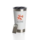 KIt Copos Térmico Inox Personalizado Com Tampa 500ml 01 Branco 