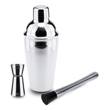 Kit Coqueteleira Dosador E Socador De Limão Aço Inox Weck