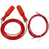 Kit Corda De Pular Crossfit Speed Rope Vermelho Cabo Aço 3metros