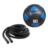 Kit Corda Naval 40mm 10 Metros E Wall Ball Couro 10kg